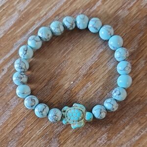 Beaded Bracelet with Turtle Charm